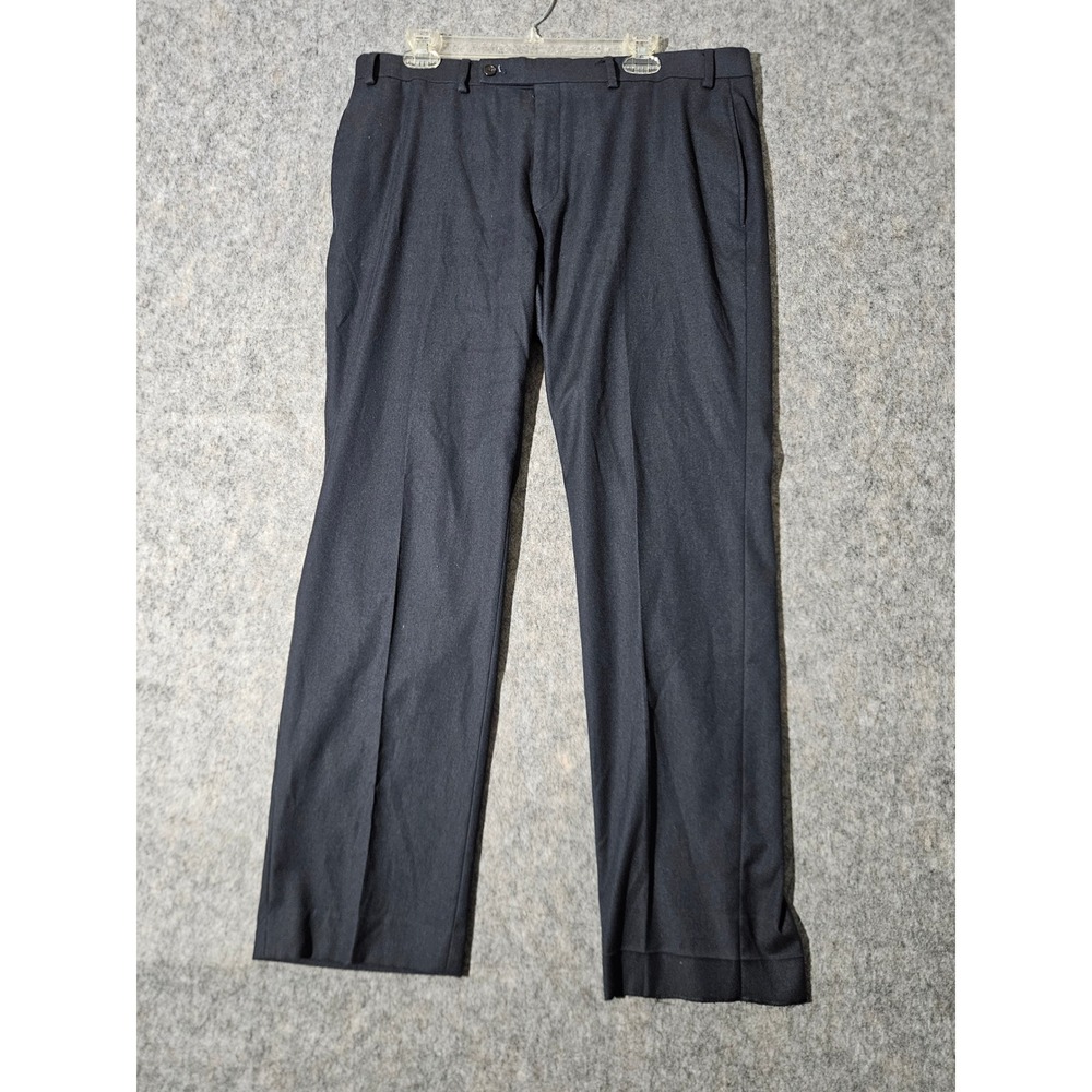 Lauren Ralph Lauren Dress Pants Mens 36W x 30L Black Flat Front Stretch